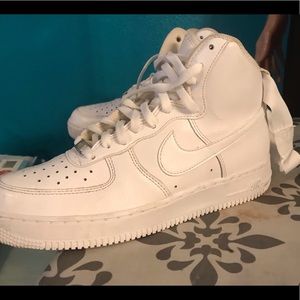 NIKE AF1 White MID TOP with strap. Clean, Size 8